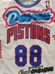 Maillot de Basket #88 Don Pistons M&N Blanc